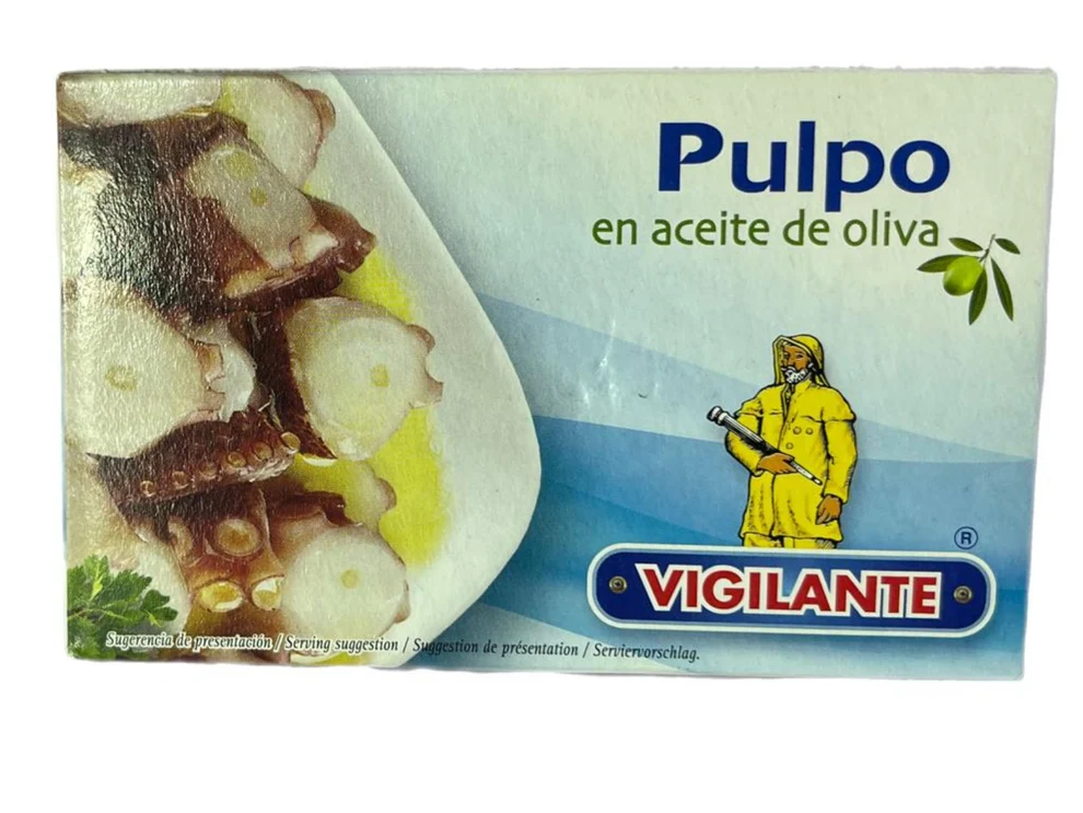 Vigilante Octopus – Spanish Conserva Vigilante canned octopus in olive oil for Spanish tapas